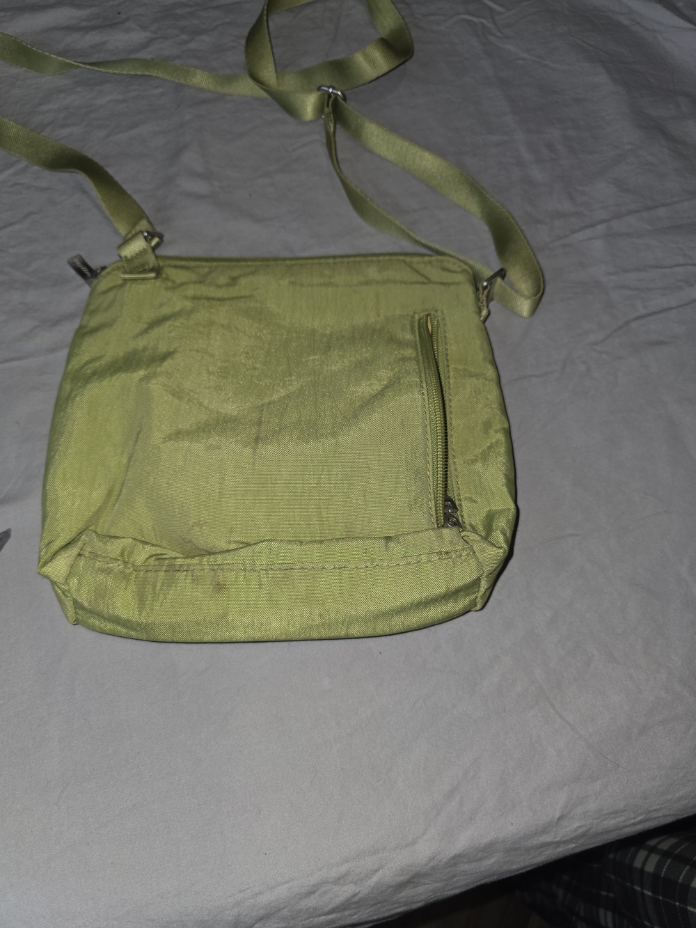 Baggallini Lime Green Crossbody Organizer with Yellow Interior - Picture 2 of 4